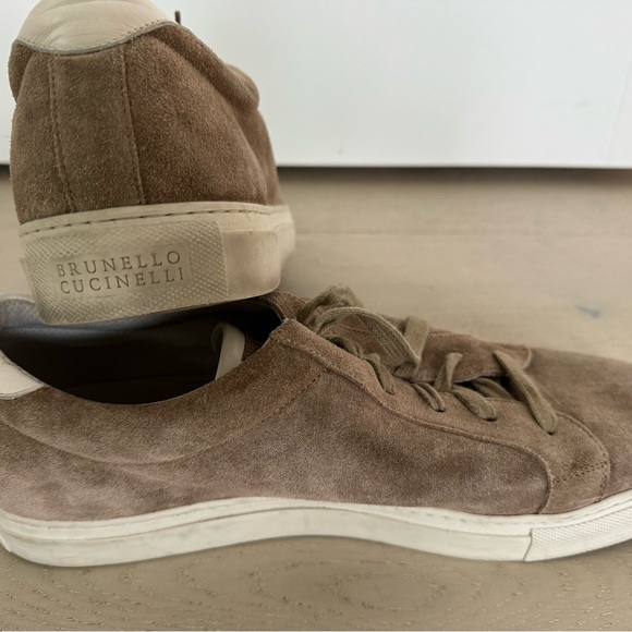 Brunello Cucinelli suede leather shoes sneakers excellent size 46/ 13 tan - Picture 4 of 9